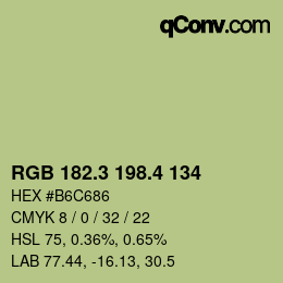 カラーコード: RGB 182.3 198.4 134 | qconv.com