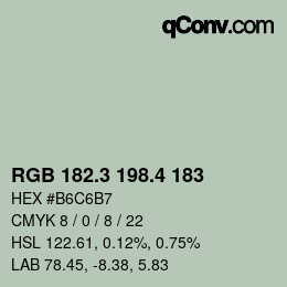 カラーコード: RGB 182.3 198.4 183 | qconv.com