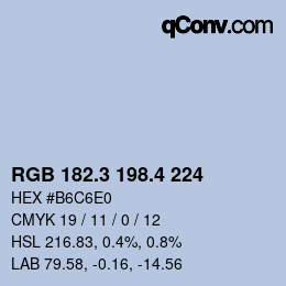 カラーコード: RGB 182.3 198.4 224 | qconv.com