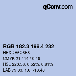 カラーコード: RGB 182.3 198.4 232 | qconv.com