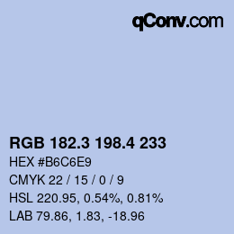 カラーコード: RGB 182.3 198.4 233 | qconv.com