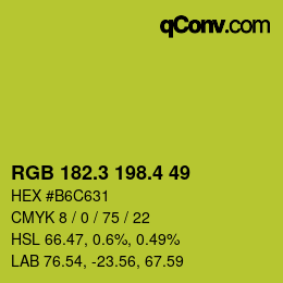 カラーコード: RGB 182.3 198.4 49 | qconv.com