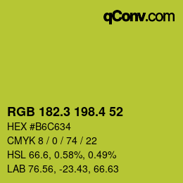 カラーコード: RGB 182.3 198.4 52 | qconv.com