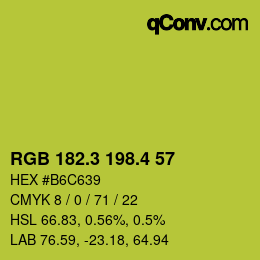 カラーコード: RGB 182.3 198.4 57 | qconv.com