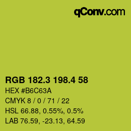 カラーコード: RGB 182.3 198.4 58 | qconv.com