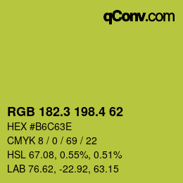 カラーコード: RGB 182.3 198.4 62 | qconv.com