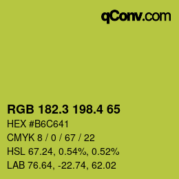 カラーコード: RGB 182.3 198.4 65 | qconv.com