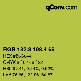 カラーコード: RGB 182.3 198.4 68 | qconv.com