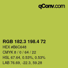 カラーコード: RGB 182.3 198.4 72 | qconv.com