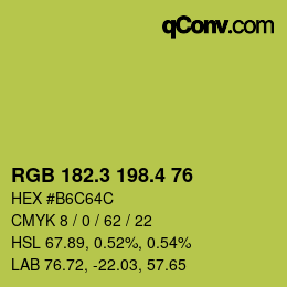 カラーコード: RGB 182.3 198.4 76 | qconv.com