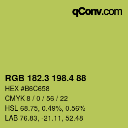 カラーコード: RGB 182.3 198.4 88 | qconv.com