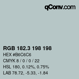 カラーコード: RGB 182.3 198 198 | qconv.com