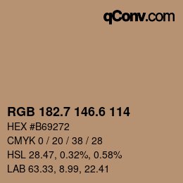 カラーコード: RGB 182.7 146.6 114 | qconv.com