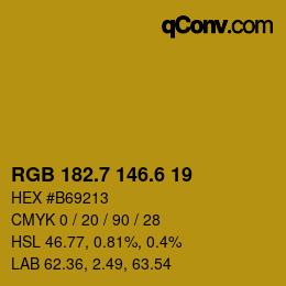 カラーコード: RGB 182.7 146.6 19 | qconv.com