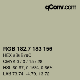 カラーコード: RGB 182.7 183 156 | qconv.com