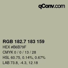カラーコード: RGB 182.7 183 159 | qconv.com