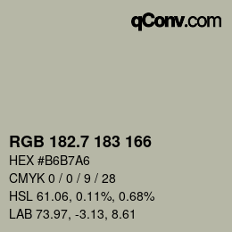 カラーコード: RGB 182.7 183 166 | qconv.com