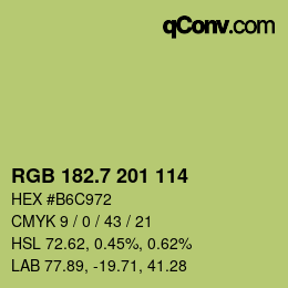 カラーコード: RGB 182.7 201 114 | qconv.com