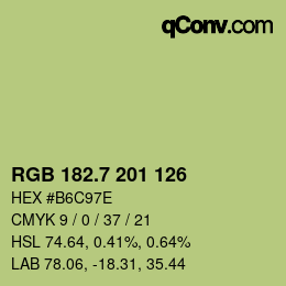 カラーコード: RGB 182.7 201 126 | qconv.com