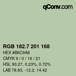 カラーコード: RGB 182.7 201 168 | qconv.com