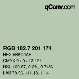 カラーコード: RGB 182.7 201 174 | qconv.com