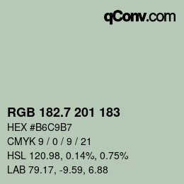 カラーコード: RGB 182.7 201 183 | qconv.com
