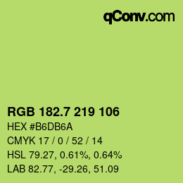 カラーコード: RGB 182.7 219 106 | qconv.com
