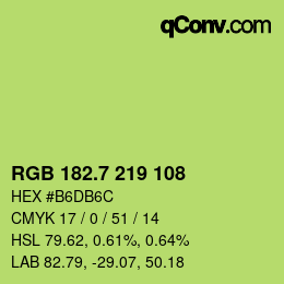 カラーコード: RGB 182.7 219 108 | qconv.com