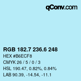 カラーコード: RGB 182.7 236.6 248 | qconv.com