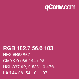カラーコード: RGB 182.7 56.6 103 | qconv.com