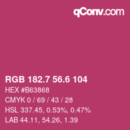 カラーコード: RGB 182.7 56.6 104 | qconv.com