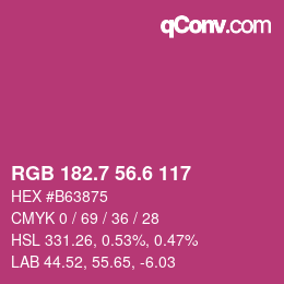 カラーコード: RGB 182.7 56.6 117 | qconv.com