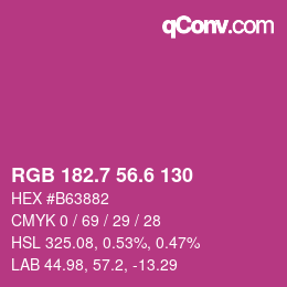カラーコード: RGB 182.7 56.6 130 | qconv.com