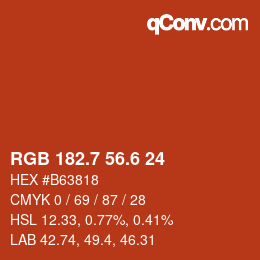 カラーコード: RGB 182.7 56.6 24 | qconv.com
