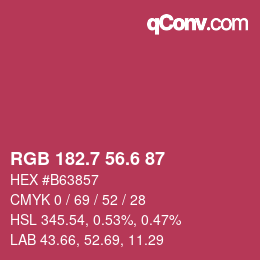 カラーコード: RGB 182.7 56.6 87 | qconv.com