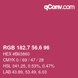 カラーコード: RGB 182.7 56.6 96 | qconv.com