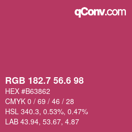 カラーコード: RGB 182.7 56.6 98 | qconv.com