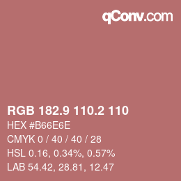 Color code: RGB 182.9 110.2 110 | qconv.com