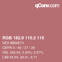 Color code: RGB 182.9 110.2 115 | qconv.com