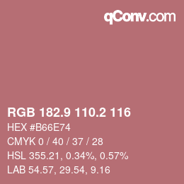 Color code: RGB 182.9 110.2 116 | qconv.com