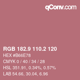 カラーコード: RGB 182.9 110.2 120 | qconv.com