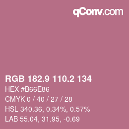 Color code: RGB 182.9 110.2 134 | qconv.com