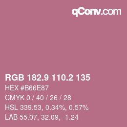 Color code: RGB 182.9 110.2 135 | qconv.com