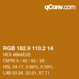 Color code: RGB 182.9 110.2 14 | qconv.com