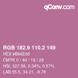 Color code: RGB 182.9 110.2 149 | qconv.com