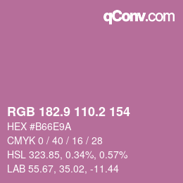 Color code: RGB 182.9 110.2 154 | qconv.com