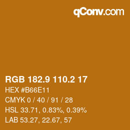 カラーコード: RGB 182.9 110.2 17 | qconv.com