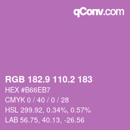 カラーコード: RGB 182.9 110.2 183 | qconv.com