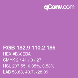 カラーコード: RGB 182.9 110.2 186 | qconv.com