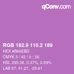 カラーコード: RGB 182.9 110.2 189 | qconv.com